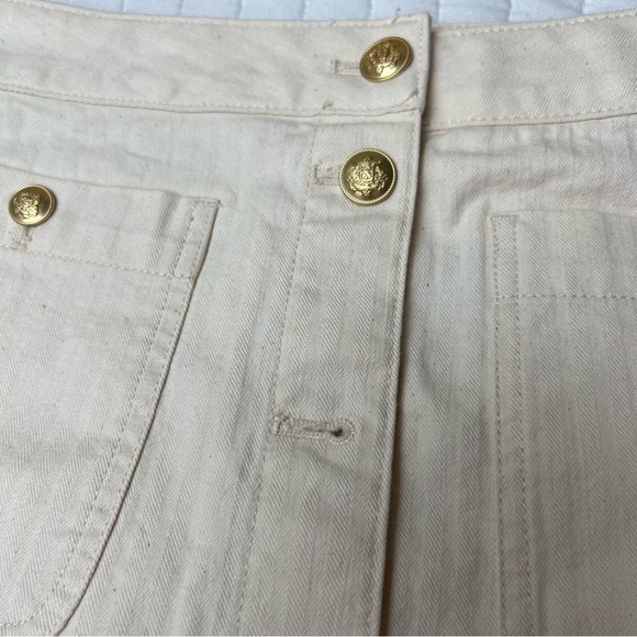 J. Crew Textured denim mini skirt in ecru Cream Gold Size 28 *Flawed* NWT - Picture 7 of 10